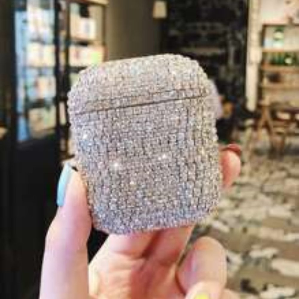Rhinestone Decor Air Pods Case Holder